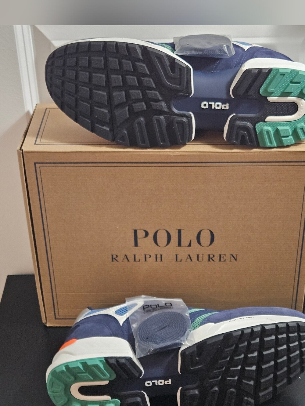 NIB Men's Polo Ralph Lauren Jogger Suede and Mesh Sneakers Size 11.5D - Picture 13 of 13